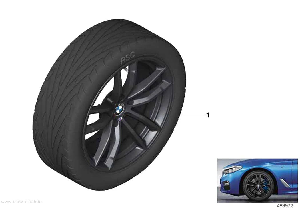 Šema: BMW aluminijumska felna M sa dvostrukim krakovima 662M - 18"