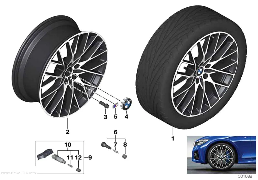 Šema: BMW aluminijumska felna M ukršteni krakovi 794M - 20" OA