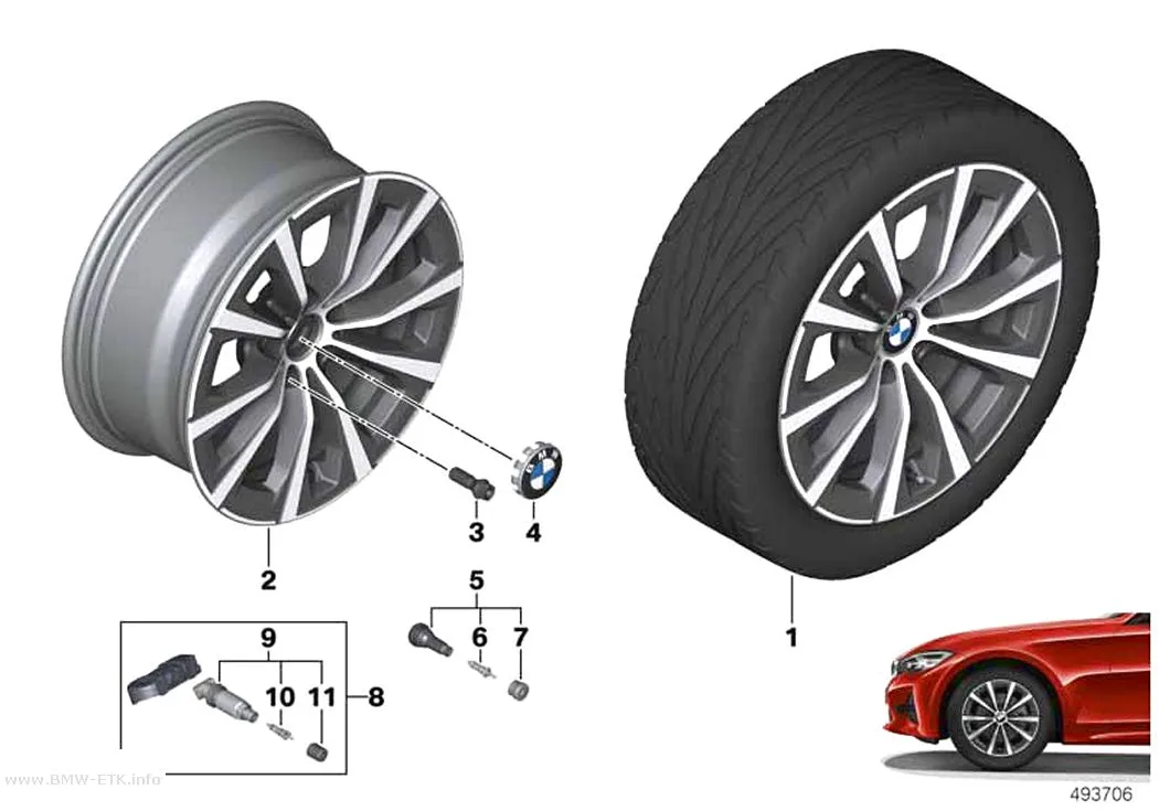 Šema: BMW aluminijumska felna V-krakovi 775 - 17"