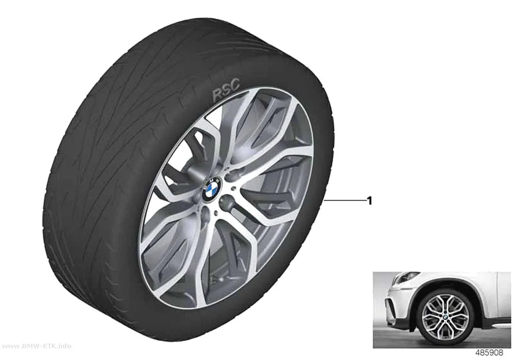 Šema: BMW Performance aluminijumska felna, Y-krakovi 375 - 21"
