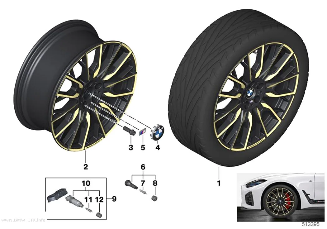 Šema: BMW aluminijumska felna sa dvostrukim krakovima 868M - 20" OA