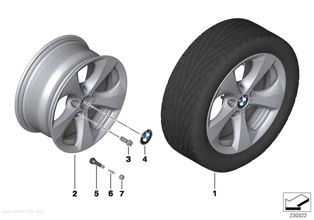 Šema: BMW aluminijumska felna, Streamline 306