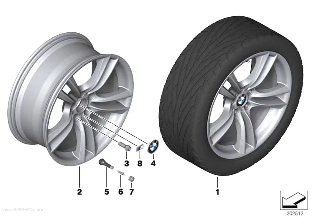 Šema: BMW aluminijumska felna M, dvostruki krakovi 303 - 20"
