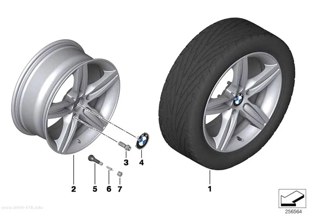 Šema: BMW aluminijumska felna sa zvezdastim krakovima 379