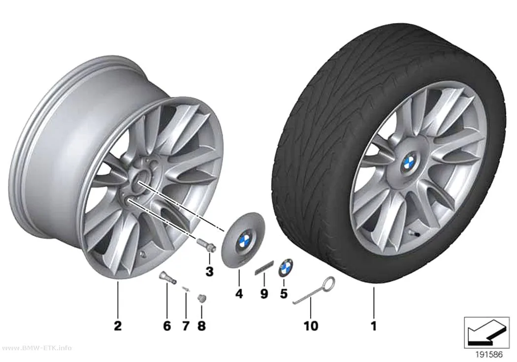 Šema: BMW aluminijumska felna Individual, V-krakovi 301 - 20"