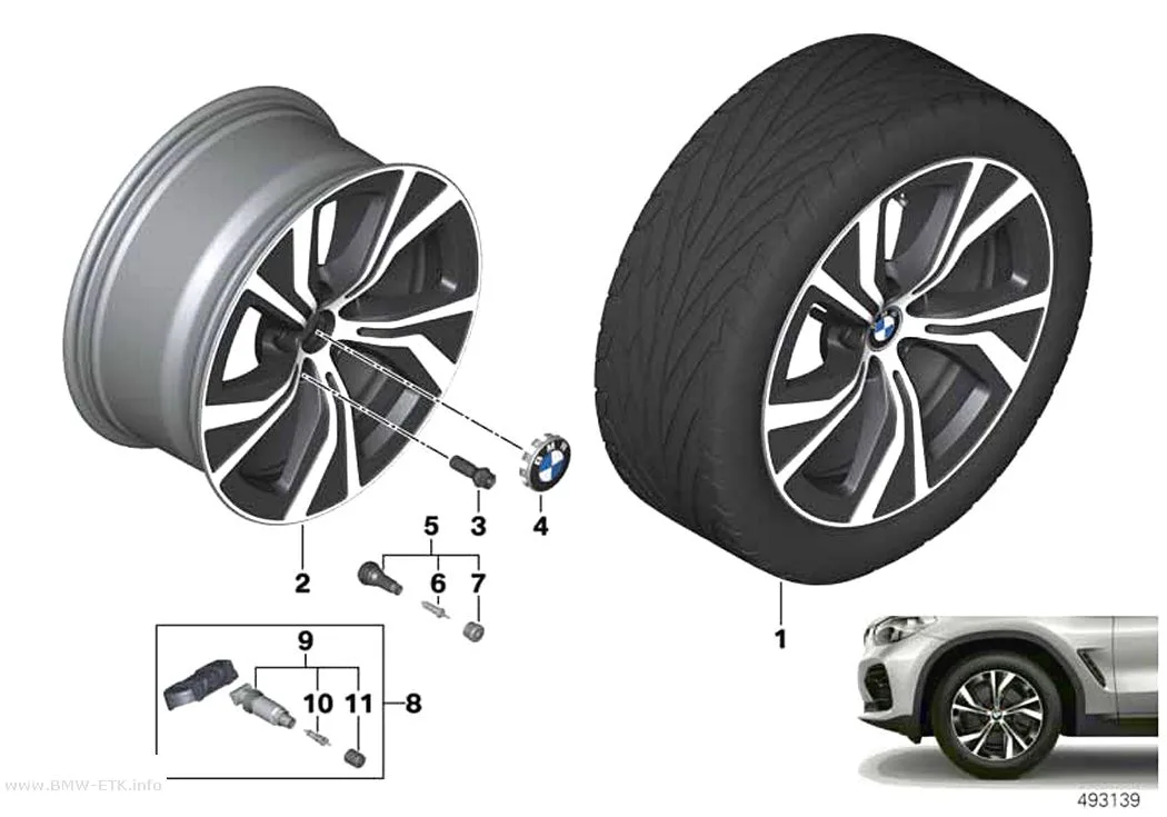 Šema: BMW aluminijumska felna, turbinski dizajn 689 - 18"