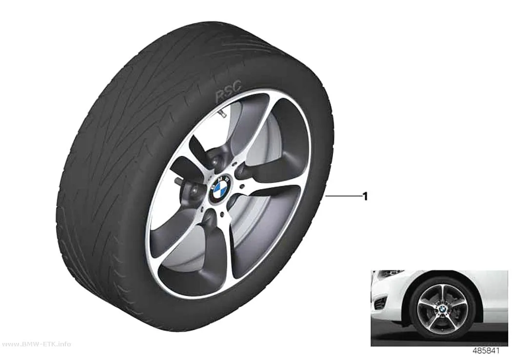Šema: BMW aluminijumska felna sa zvezdastim krakovima 382 - 17"