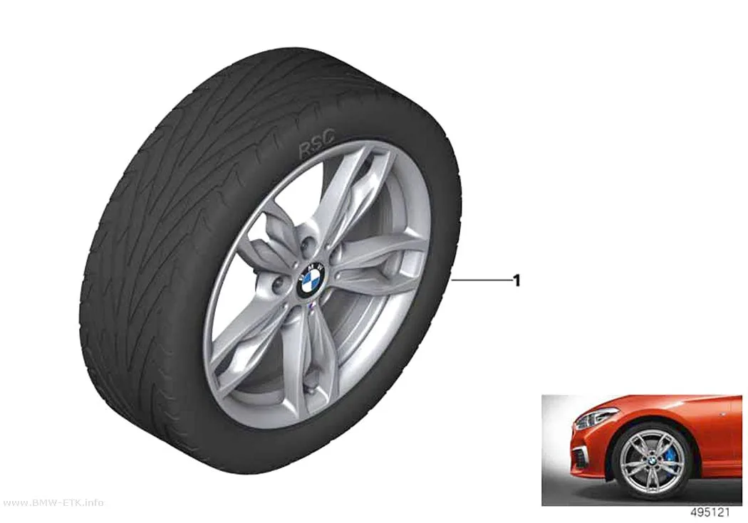 Šema: BMW aluminijumska felna M sa dvostrukim krakovima 436M 18"