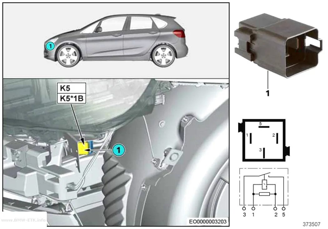 Šema: Relej elektromotora ventilatora K5