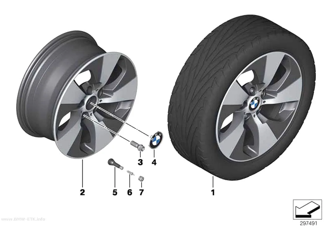 Šema: BMW aluminijumska felna, Streamline 419 - 18"