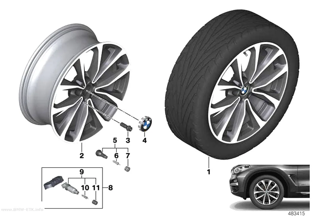 Šema: BMW aluminijumska felna V-krakovi 692 - 19"