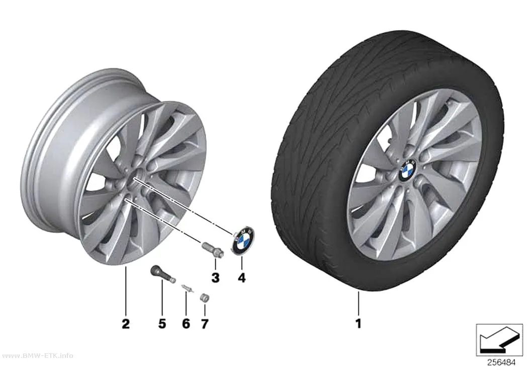 Šema: BMW aluminijumska felna turbinskog dizajna 381