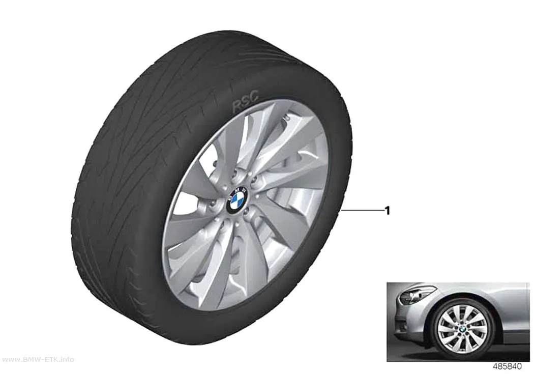 Šema: BMW aluminijumska felna turbinskog dizajna 381 - 17"