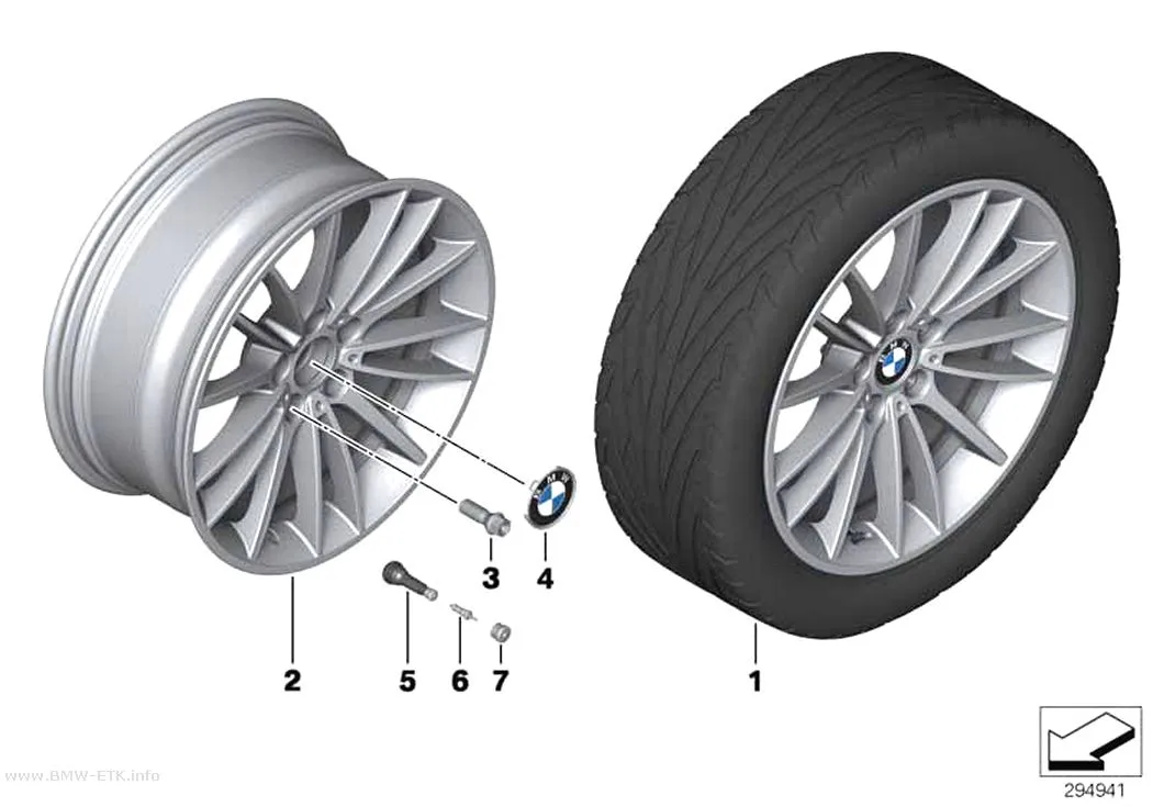 Šema: BMW aluminijumska felna, V-krakovi 426 - 19"