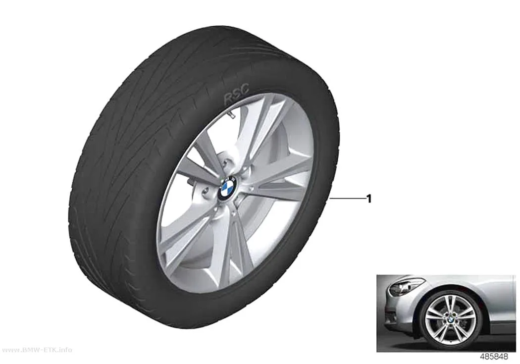 Šema: BMW aluminijumska felna sa dvostrukim krakovima 385 - 18"
