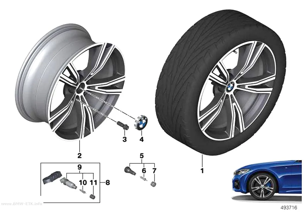 Šema: BMW aluminijumska felna, dvostruki krakovi 793i - 19"
