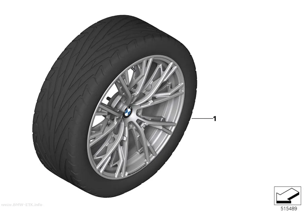 Šema: BMW aluminijumska felna M Performance, Y-krakovi 1111M - 19"