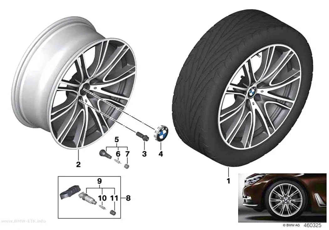 Šema: BMW aluminijumska felna V-krakovi 649i - 20"