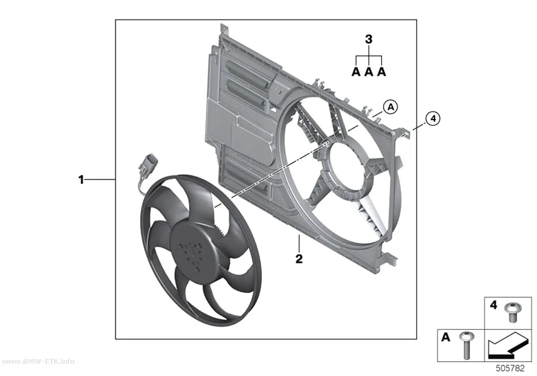 Šema: Kućište ventilatora sa ventilatorom