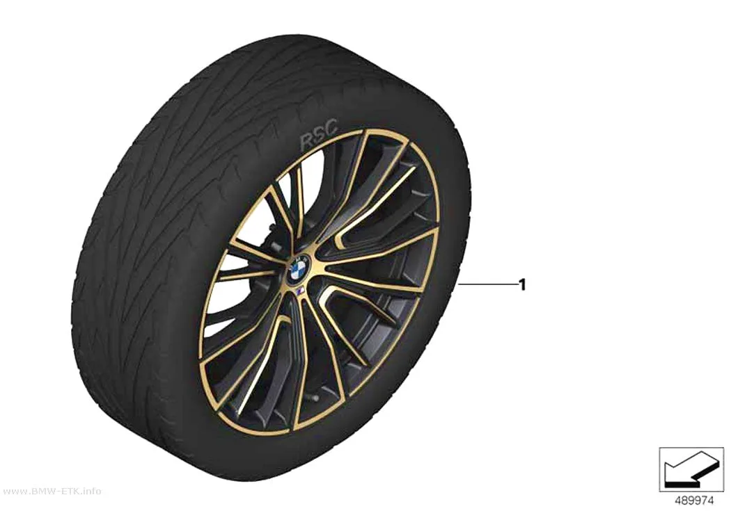 Šema: BMW aluminijumska felna M Perf. višekraka 732M - 20"