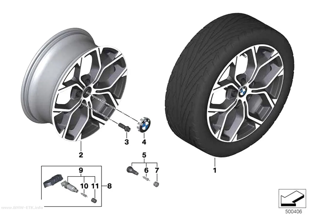 Šema: BMW aluminijumska felna sa Y-kracima 579 - 18"