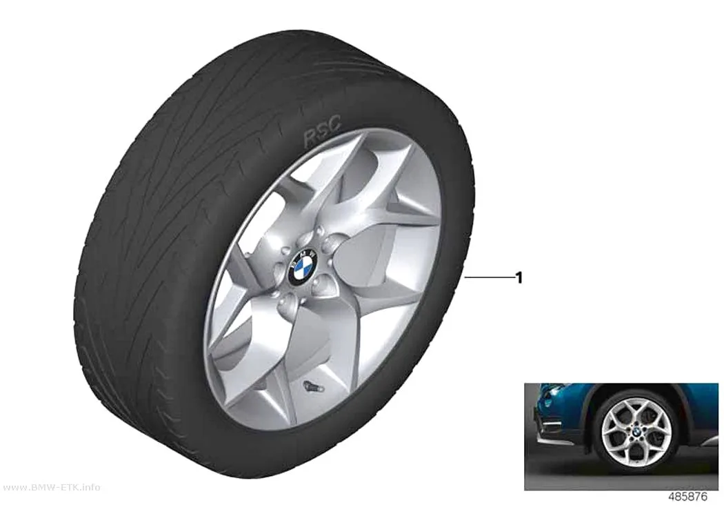 Šema: BMW aluminijumska felna, Y-krakovi 322 - 18"
