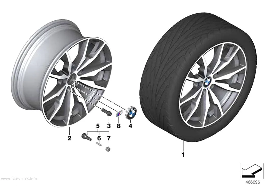 Šema: BMW aluminijumska felna, M dvostruki krakovi 680 - 20"