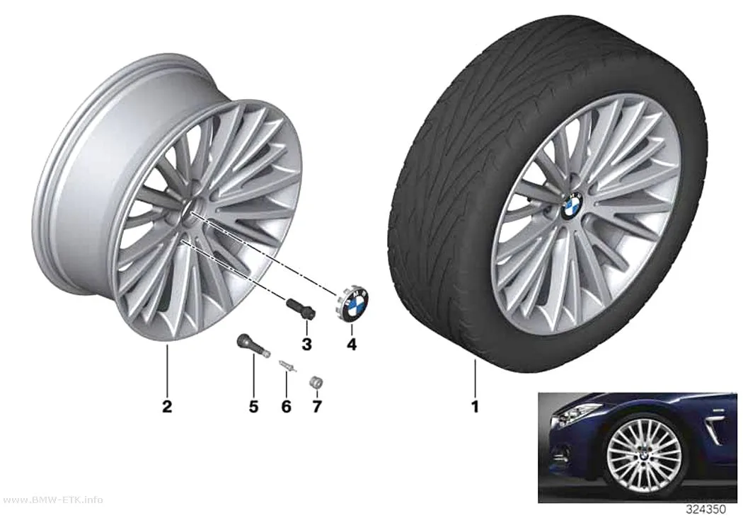 Šema: BMW aluminijumska felna, višestruki krakovi 399 - 19"