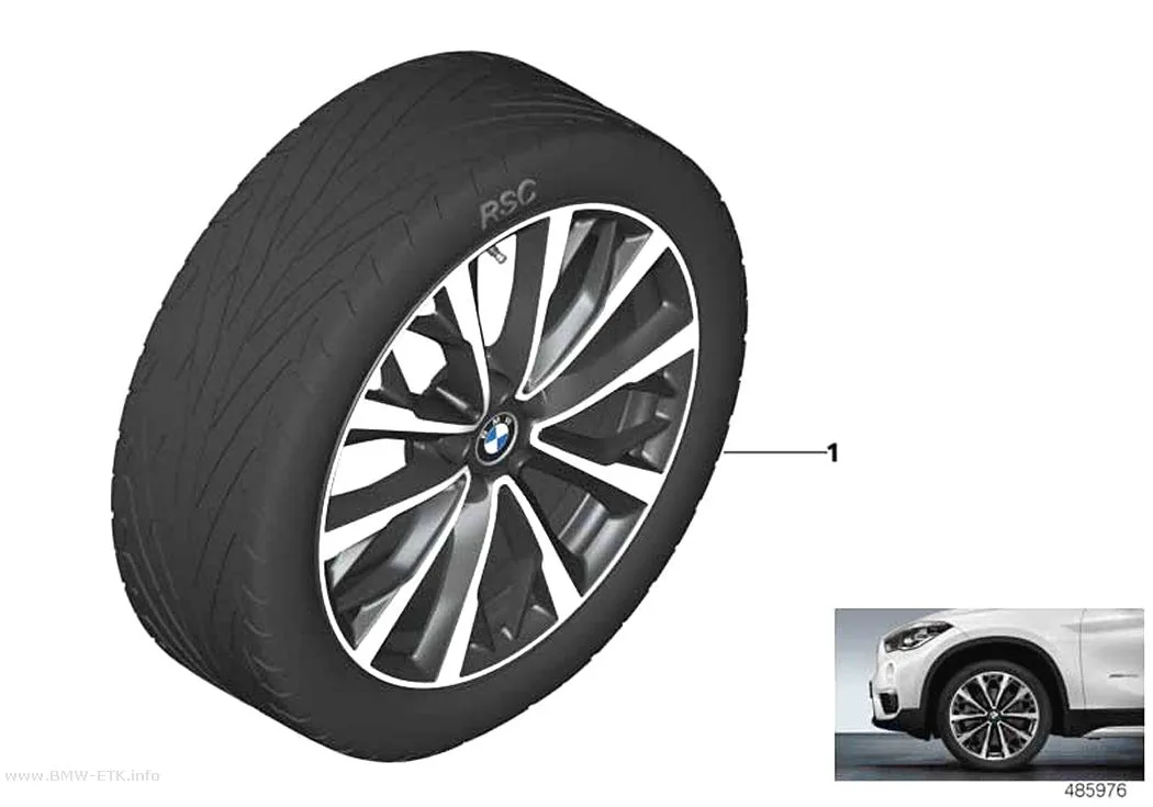 Šema: BMW aluminijumska felna V-krakovi 573 - 19"