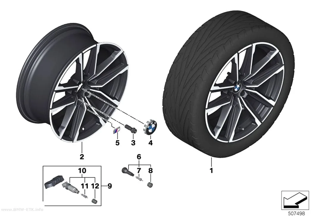 Šema: BMW aluminijumska felna dvostruki krakovi 797M - 19"