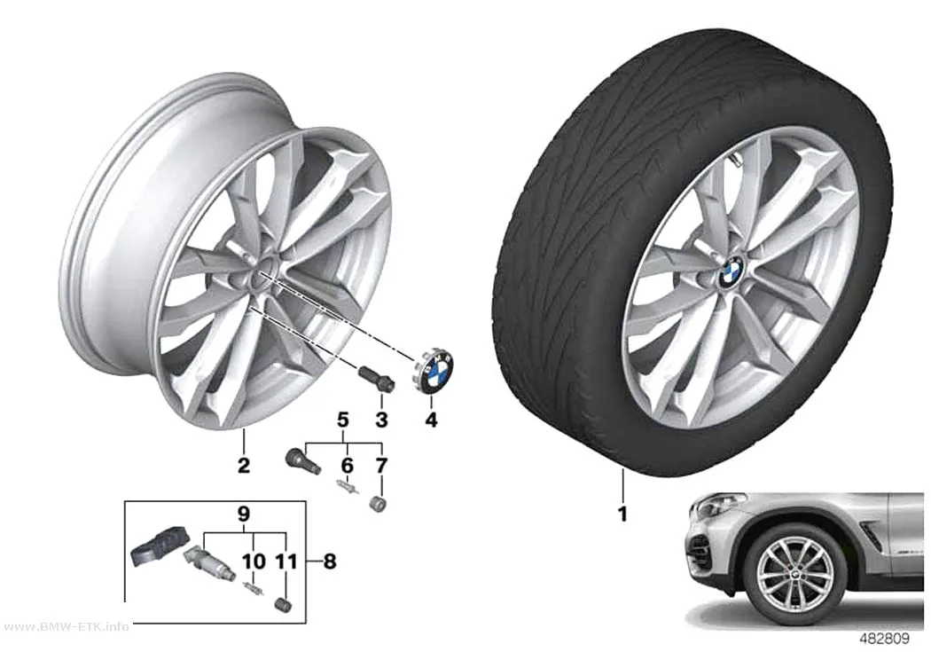 Šema: BMW aluminijumska felna V-krakovi 691 - 19"