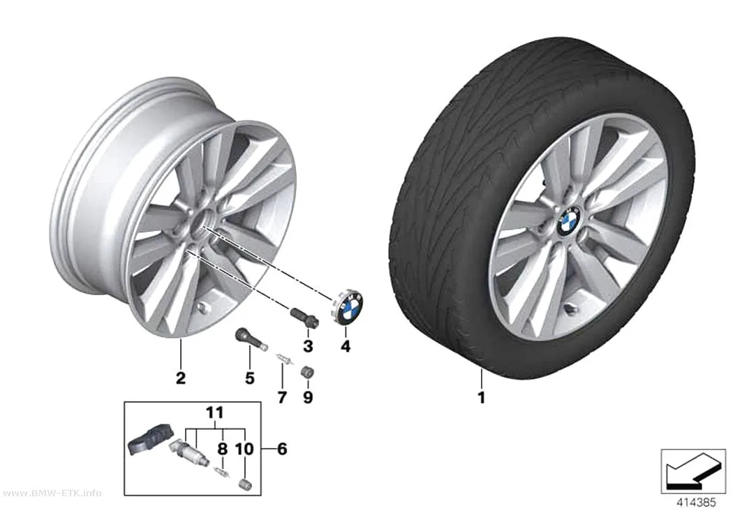 Šema: BMW aluminijumska felna sa zvezdastim krakovima 655 - 17"
