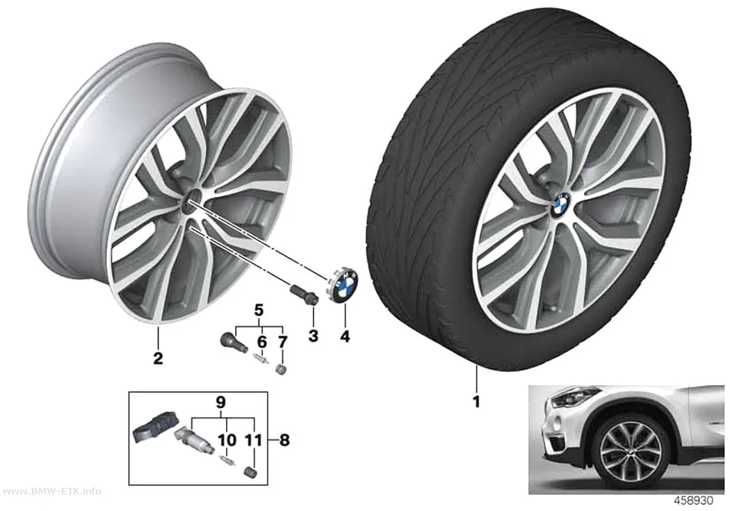 Šema: BMW aluminijumska felna sa Y-kracima 511 - 19"