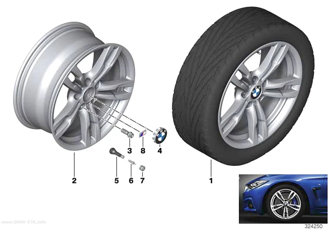 Šema: BMW aluminijumska felna, M dvostruki krakovi 441 - 18"