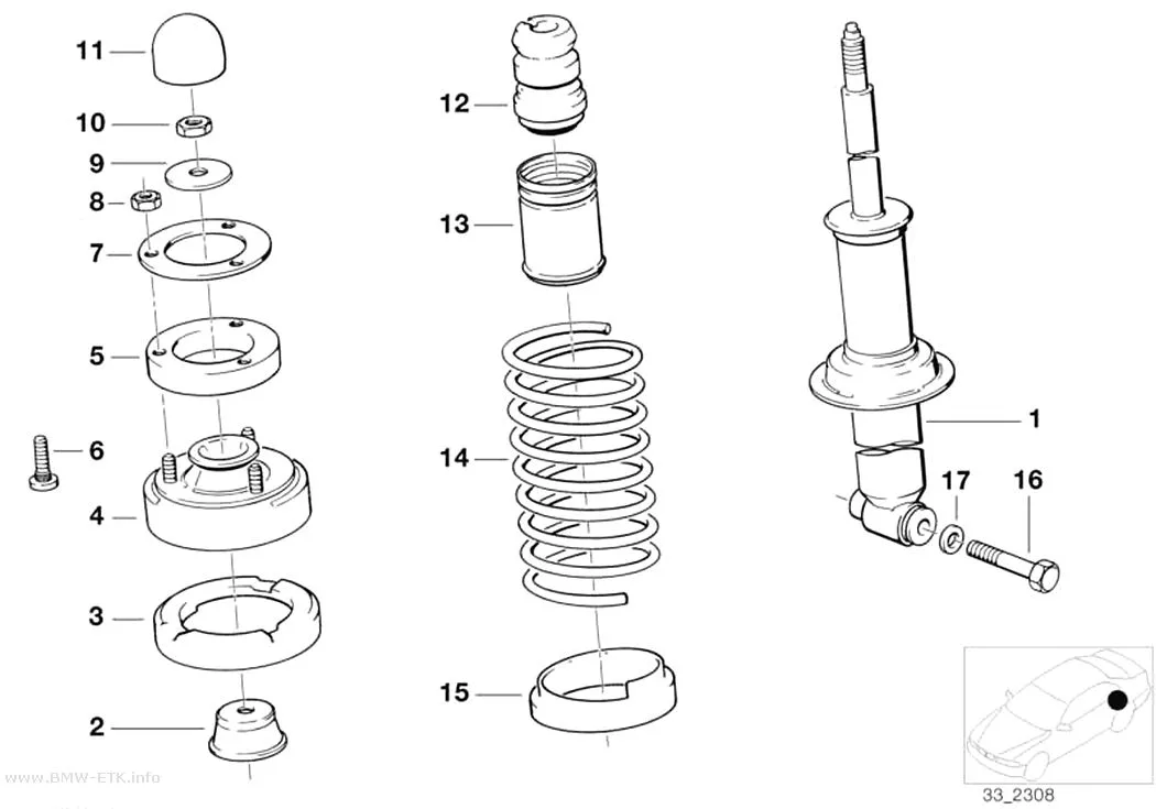 Šema: Zadnji amortizer