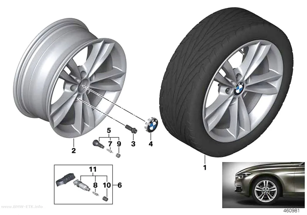 Šema: Aluminijumska felna BMW, V-krakovi 658