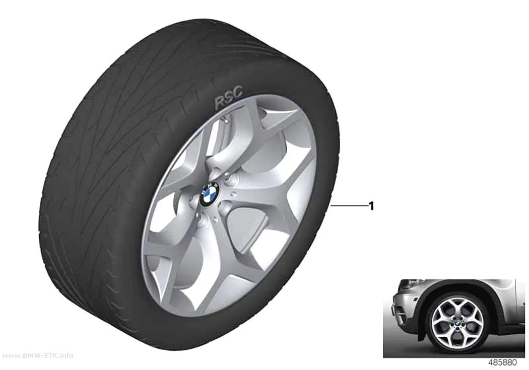Šema: BMW aluminijumska felna, Y-krakovi 214 - 20"