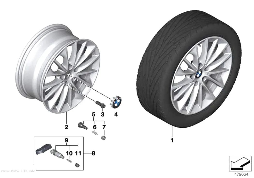 Šema: BMW aluminijumska felna, višestruki krakovi 546 - 17"