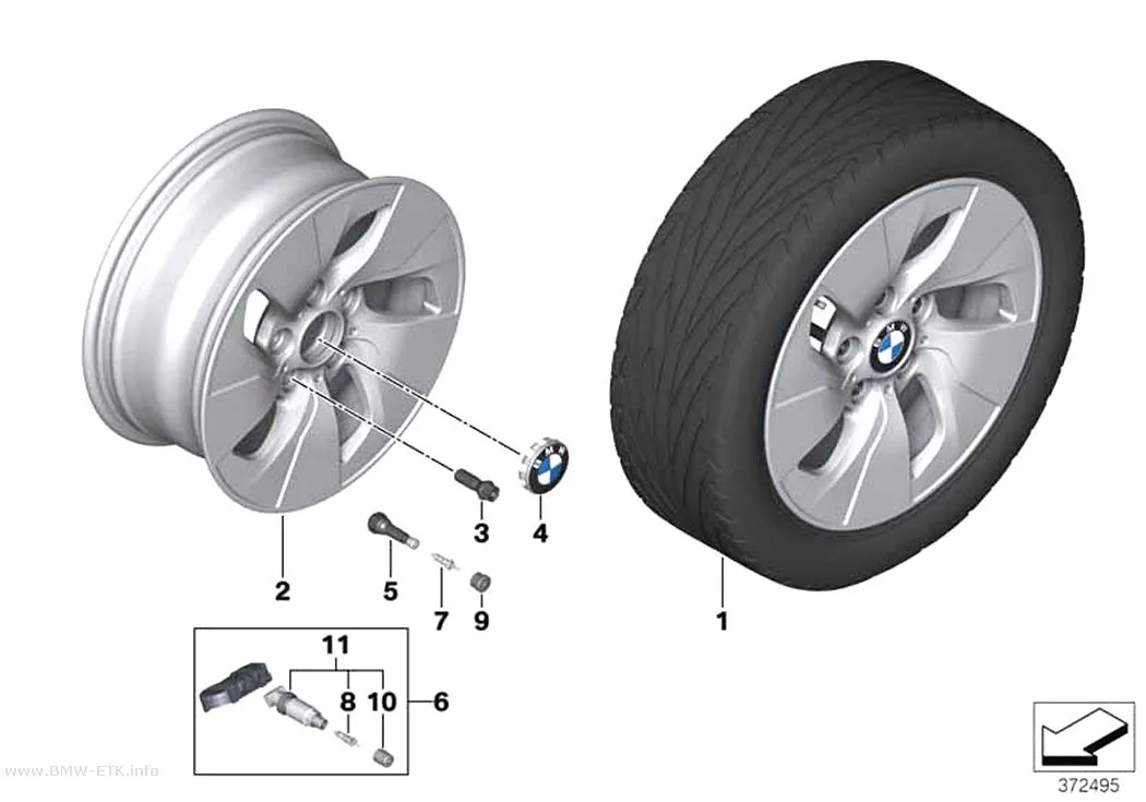 Šema: BMW aluminijumska felna turbinskog dizajna 406 - 16"