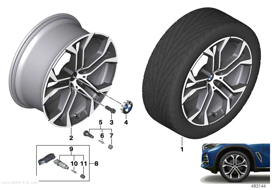 Šema: BMW aluminijumska felna sa Y-kracima 744 - 21"