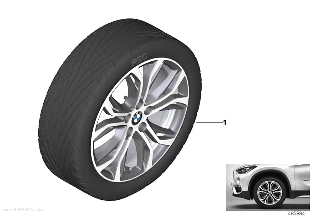 Šema: BMW aluminijumska felna Y-krakovi 566 - 18"