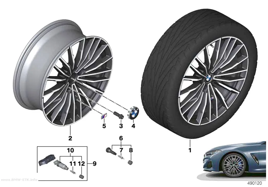 Šema: BMW aluminijumska felna sa više krakova 729M - 20"