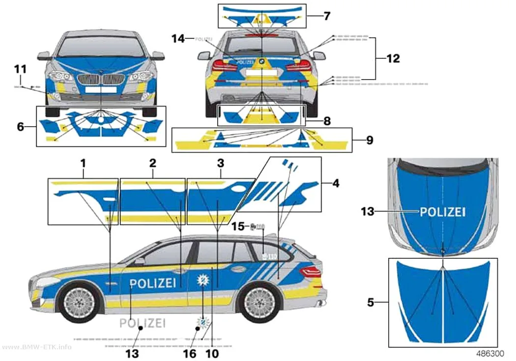 Šema: Plava policijska nalepnica Bavarske