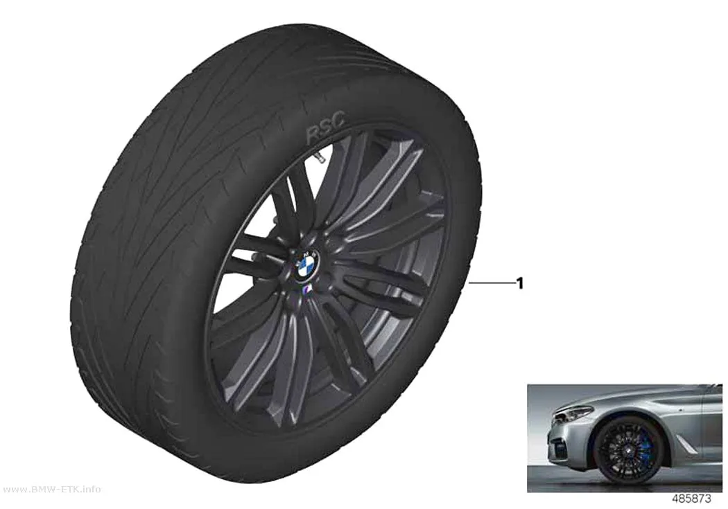 Šema: BMW aluminijumska felna M sa dvostrukim krakovima 664M - 19"