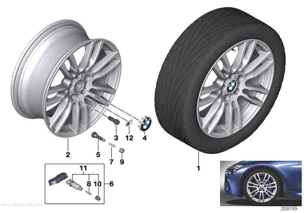 Šema: BMW aluminijumska felna, M zvezdasti krakovi 403 - 19"