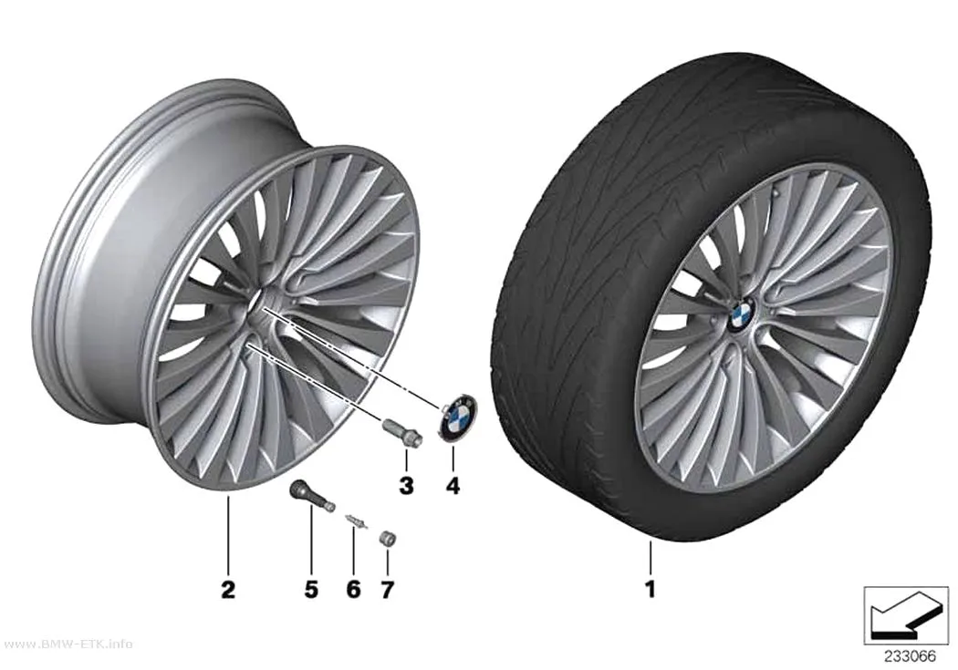 Šema: BMW aluminijumska felna sa više krakova 410