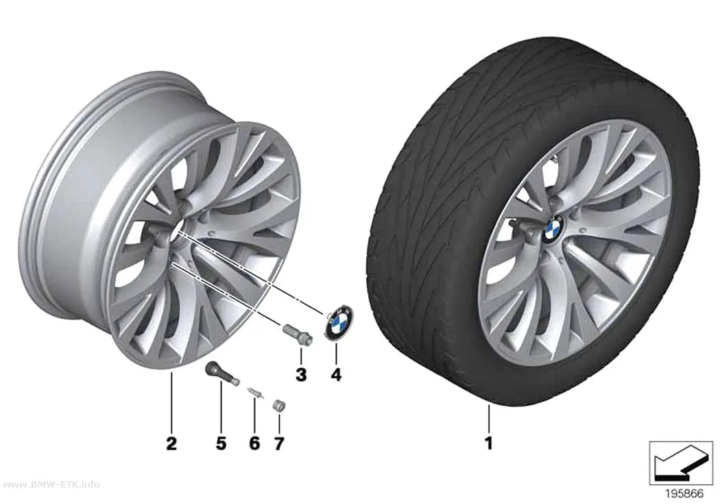 Šema: BMW aluminijumska felna, Y-krakovi 315 - 19"