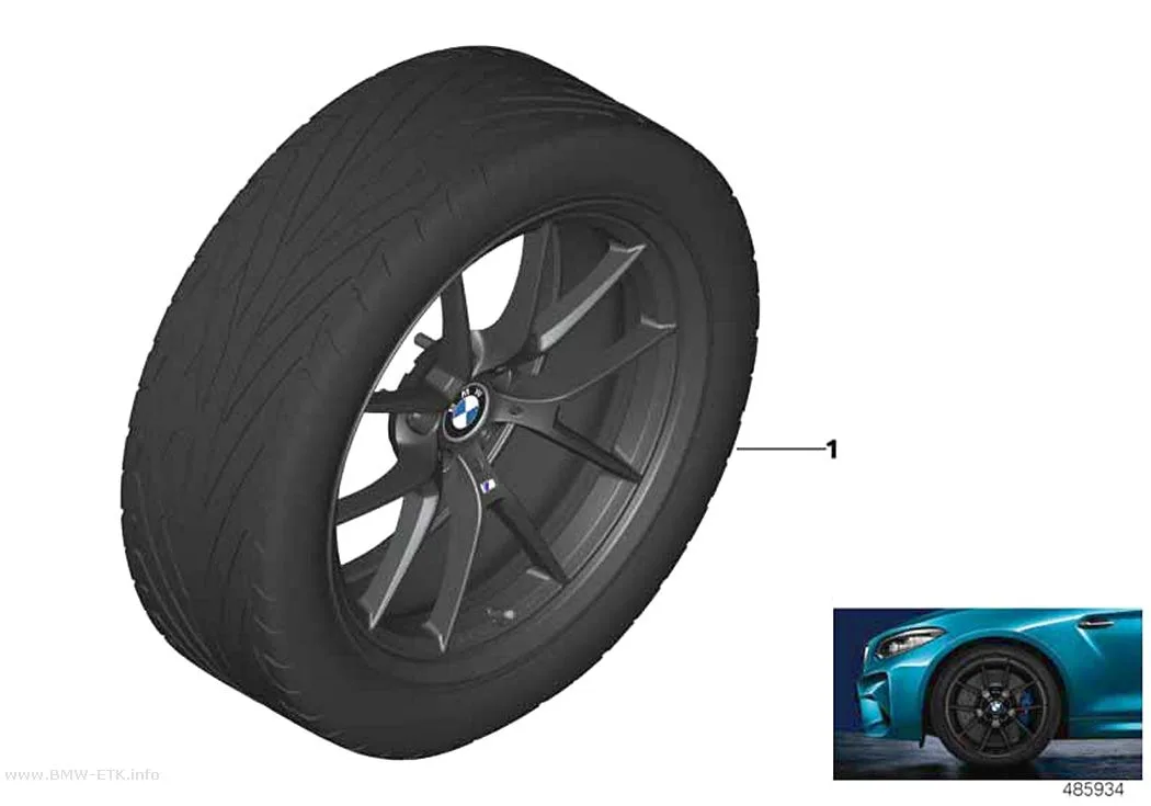 Šema: BMW aluminijumska felna M Performance, Y-krakovi 763M - 19 / 20"