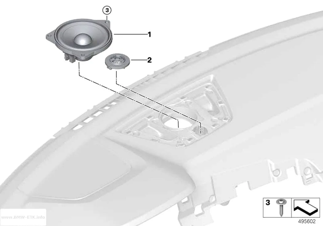 Šema: Pojedinačni delovi zvučnika instrument table