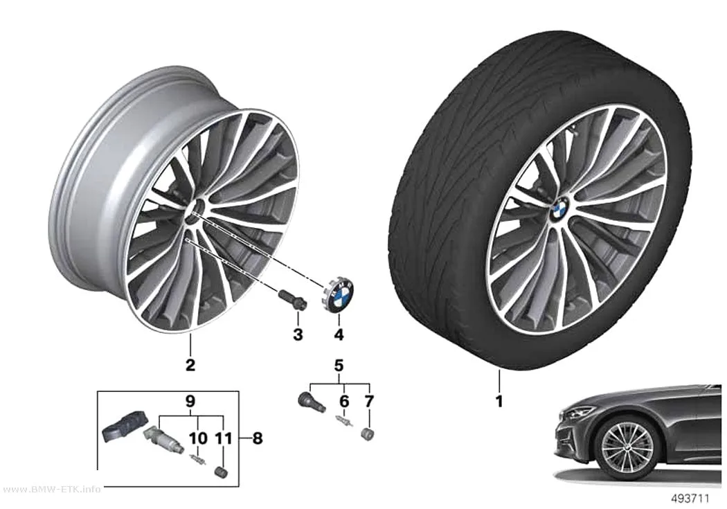 Šema: BMW aluminijumska felna višestruki krakovi 781 - 18"